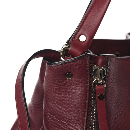 Burberry Grainy Calfskin House Check Small Maidstone Burgundy Red 7 of 11