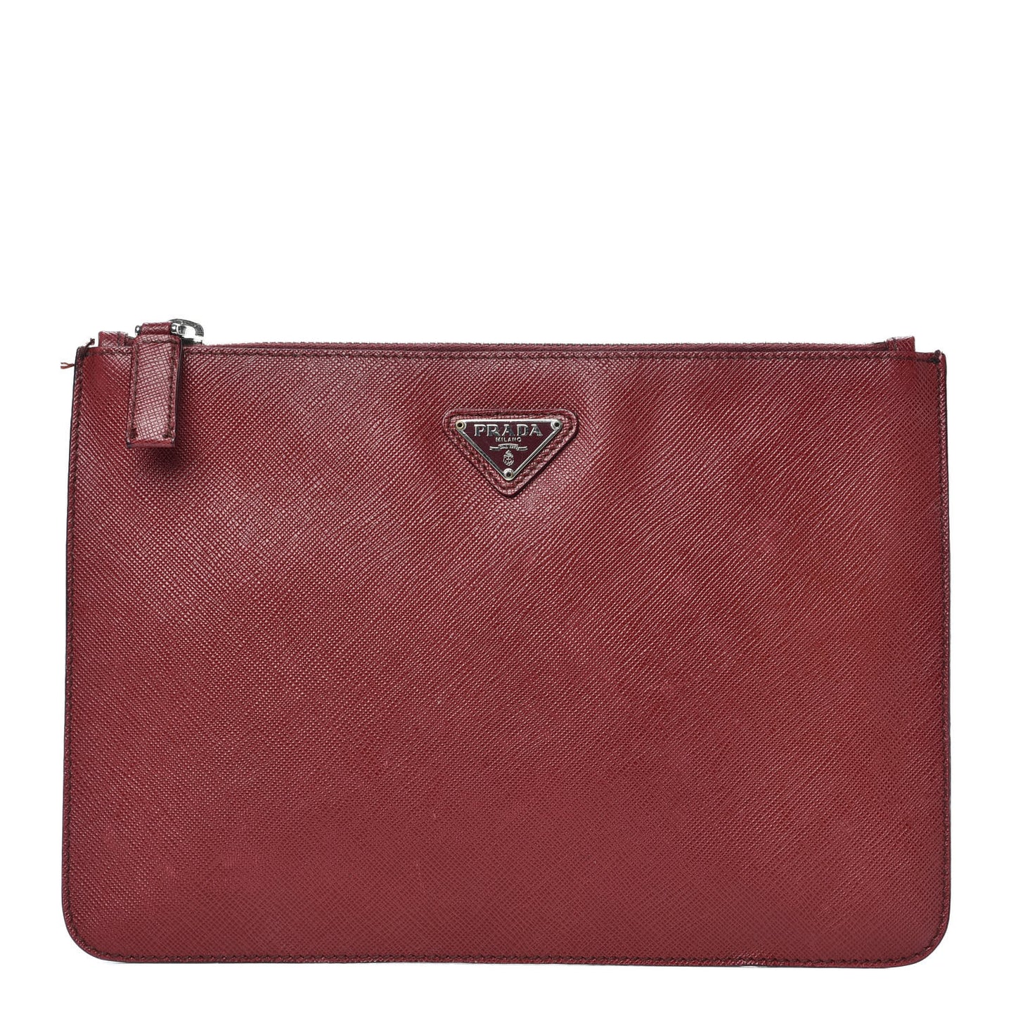 Saffiano Flat Cosmetic Pouch Rubino