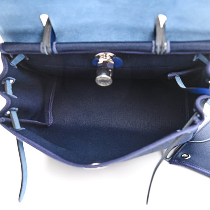 Hermes Military Toile Vache Hunter Herbag Zip 31 PM Bleu Marine Bleu Saphir 6 of 9