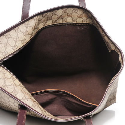 Gucci GG Supreme Monogram Large Zippered Shopping Tote Dark Brown 5 of 7