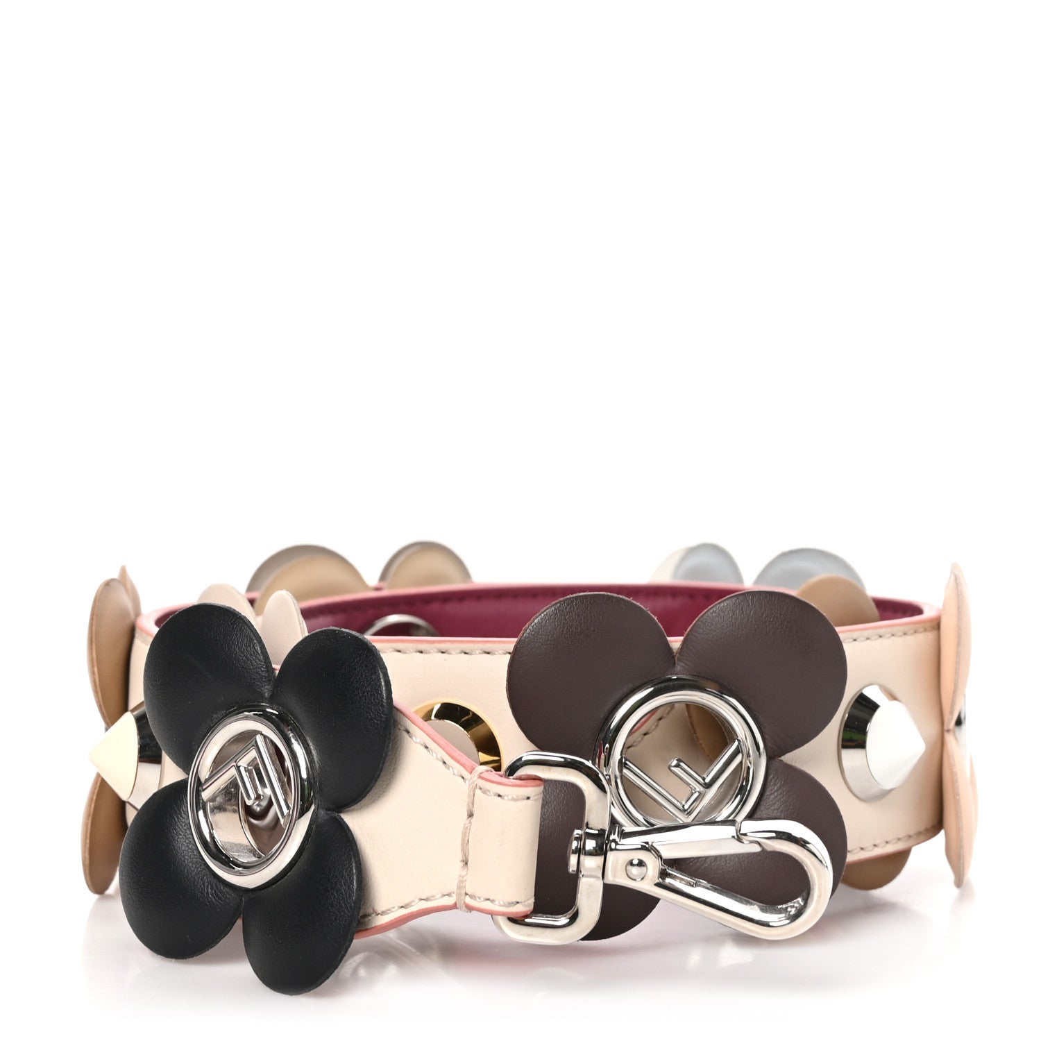 Fendi Calfskin F is Fendi Studded Flower Strap You Camelia 1 of 5