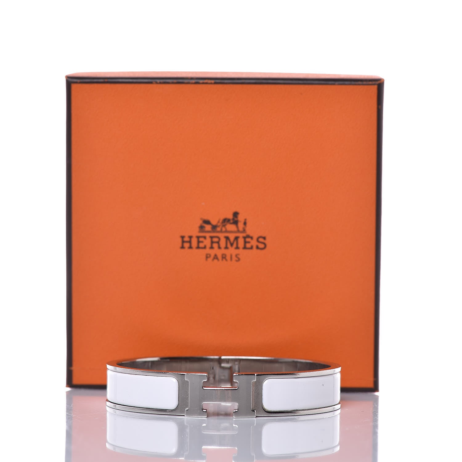 Hermes Enamel Narrow Clic Clac H Bracelet GM White 6 of 6
