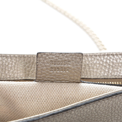 Gucci Metallic Pebbled Calfskin Medium Soho Flap Crossbody Golden Beige 7 of 7