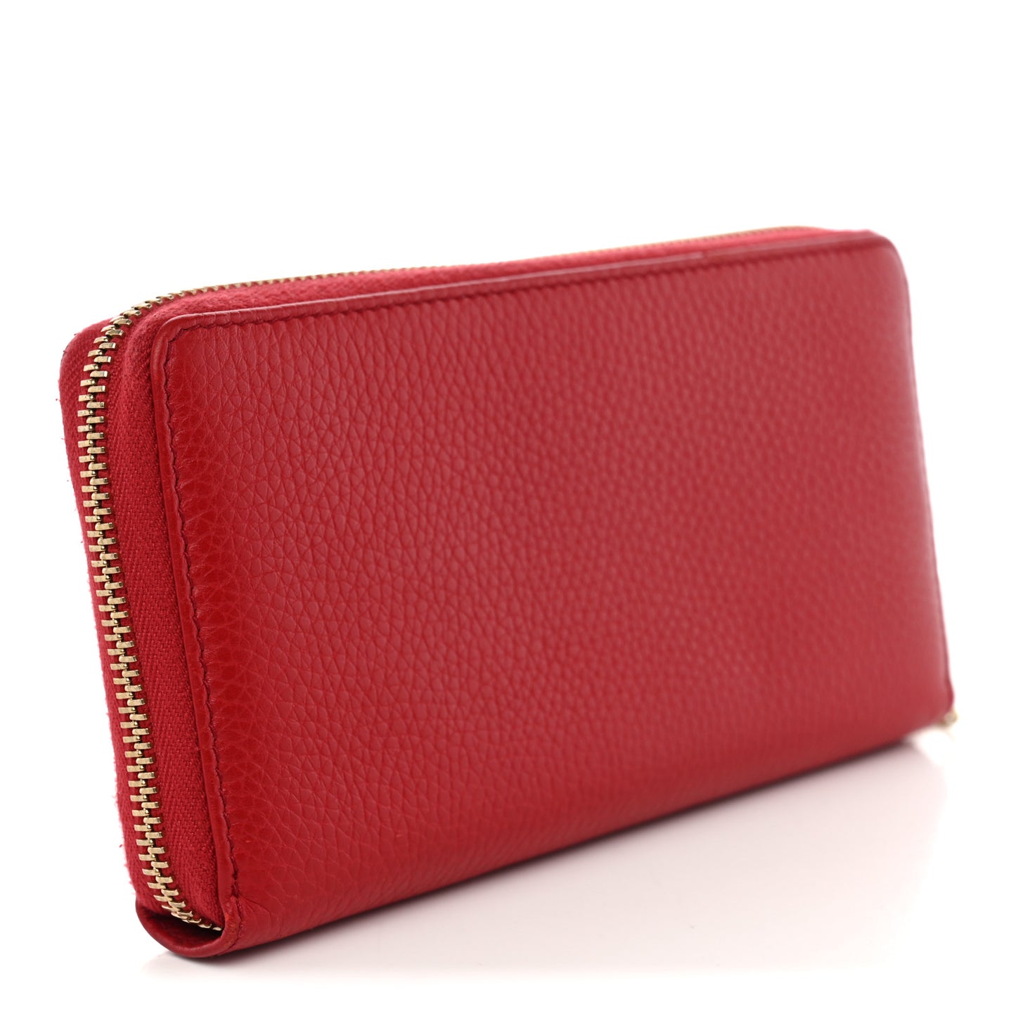 Pebbled Calfskin Soho Zip Around Wallet Red