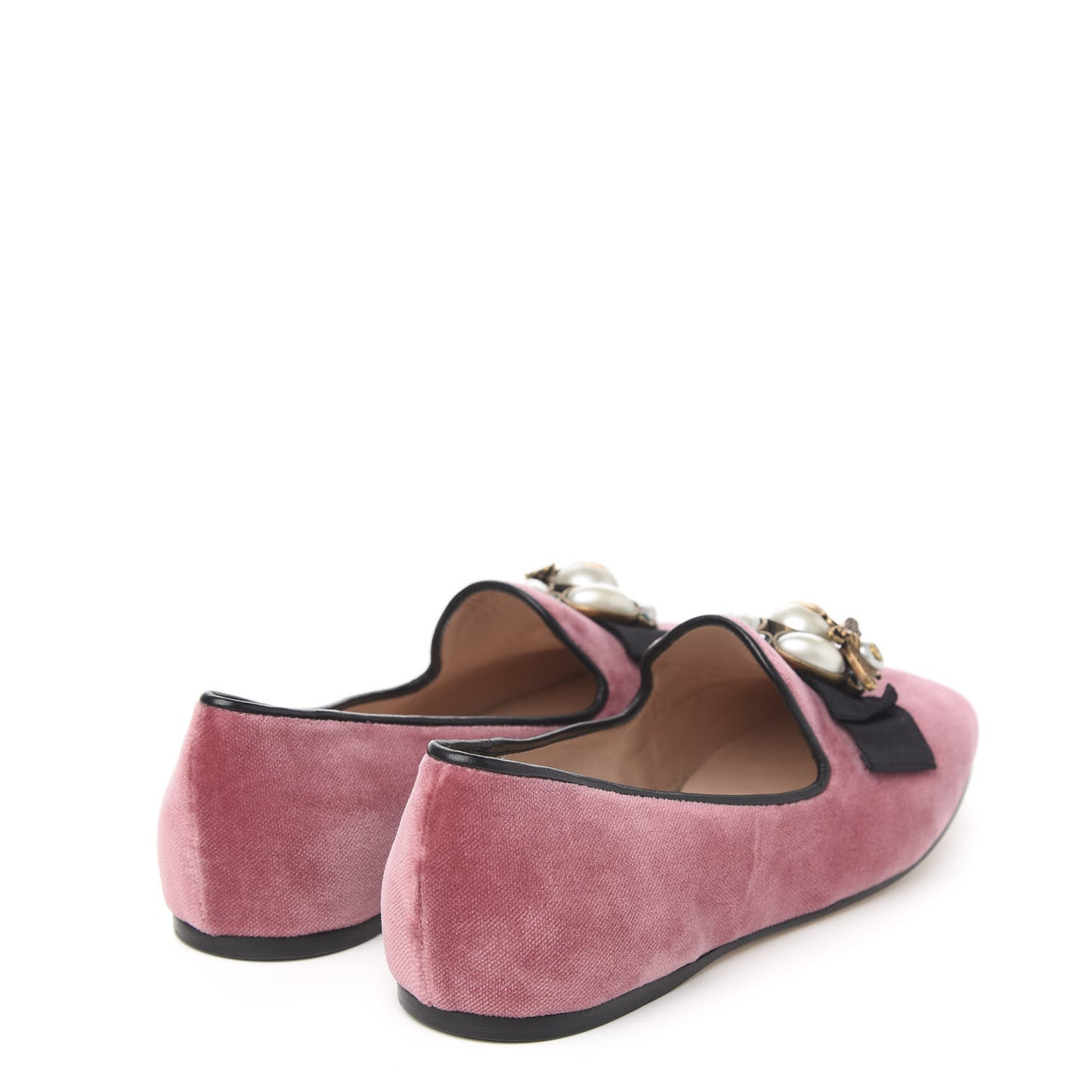 Velvet Etoile Pearl Embellished Loafers 38 Tibet Red