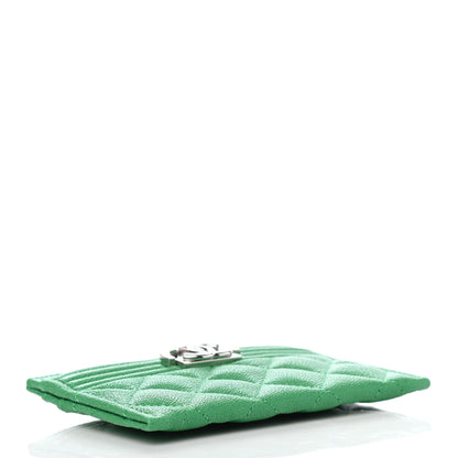 Chanel Caviar Quilted Boy Card Holder Green 3 of 4