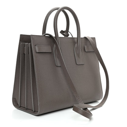 Saint Laurent Grained Calfskin Small Sac De Jour Fog 3 of 9