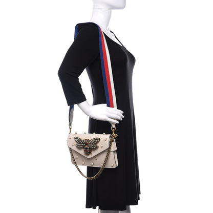 Gucci Nappa Pearl Studded Mini Queen Margaret Broadway Shoulder Bag Mystic White 2 of 13