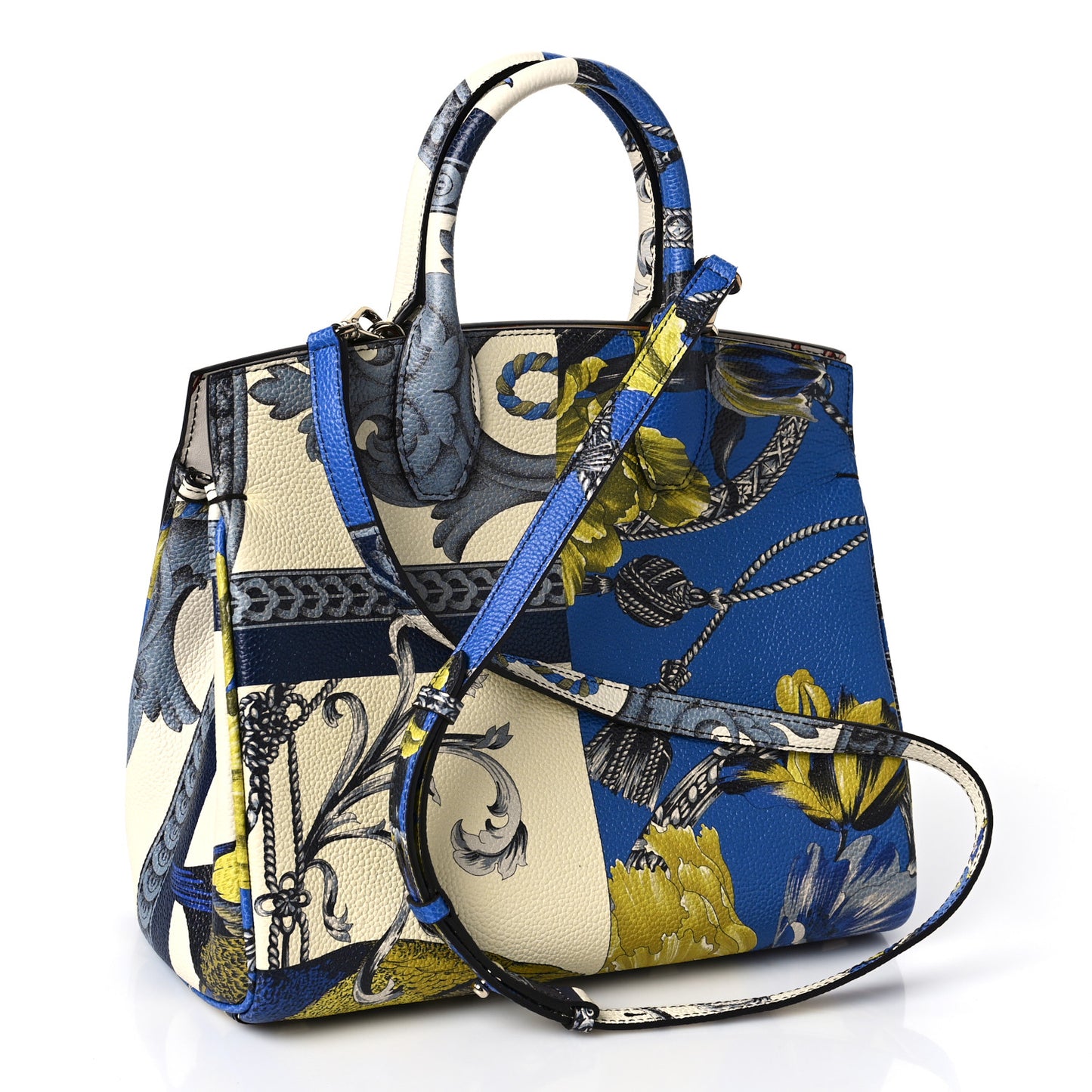 Calfskin Print The Studio Bag White Multicolor