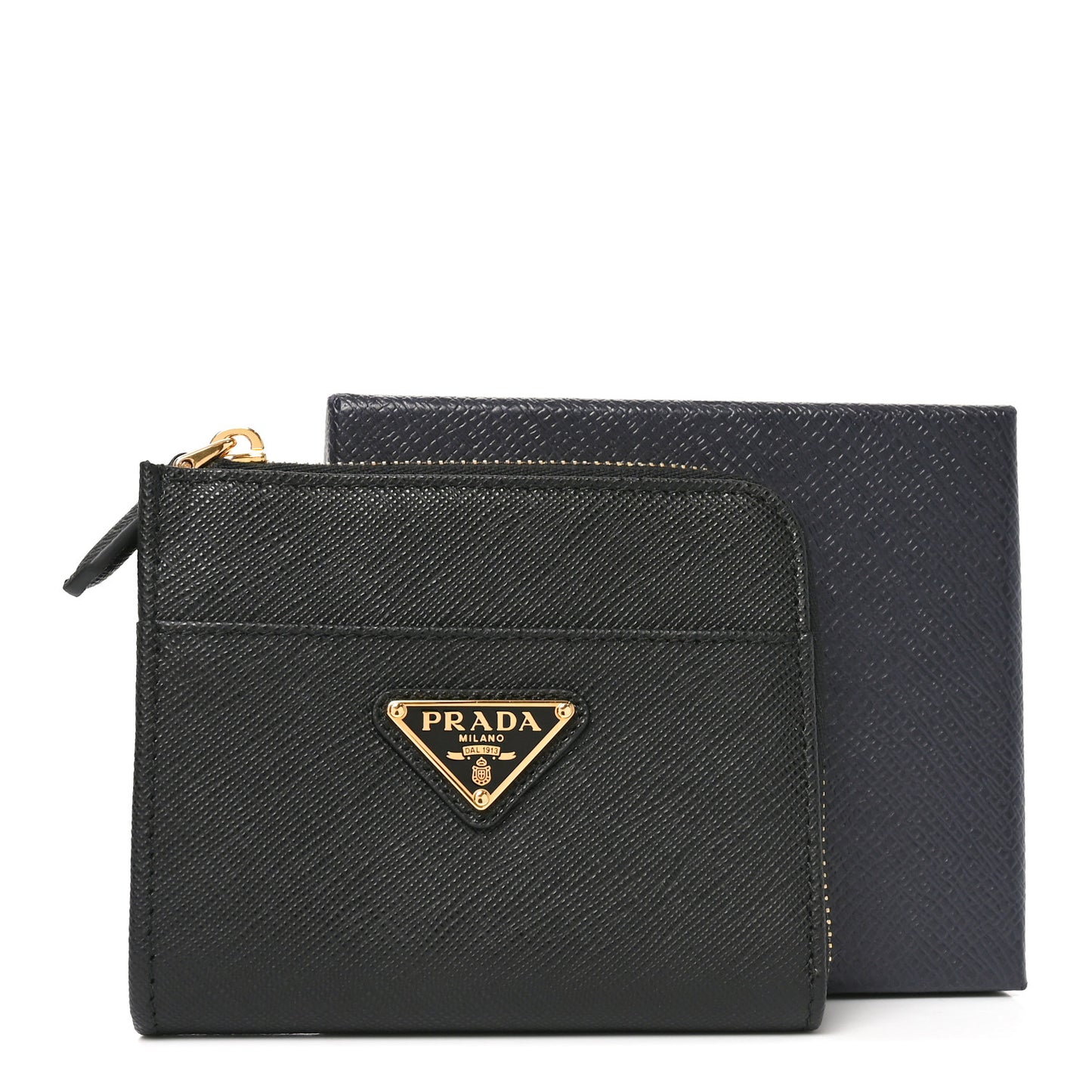 Saffiano Small Triangle Wallet Black