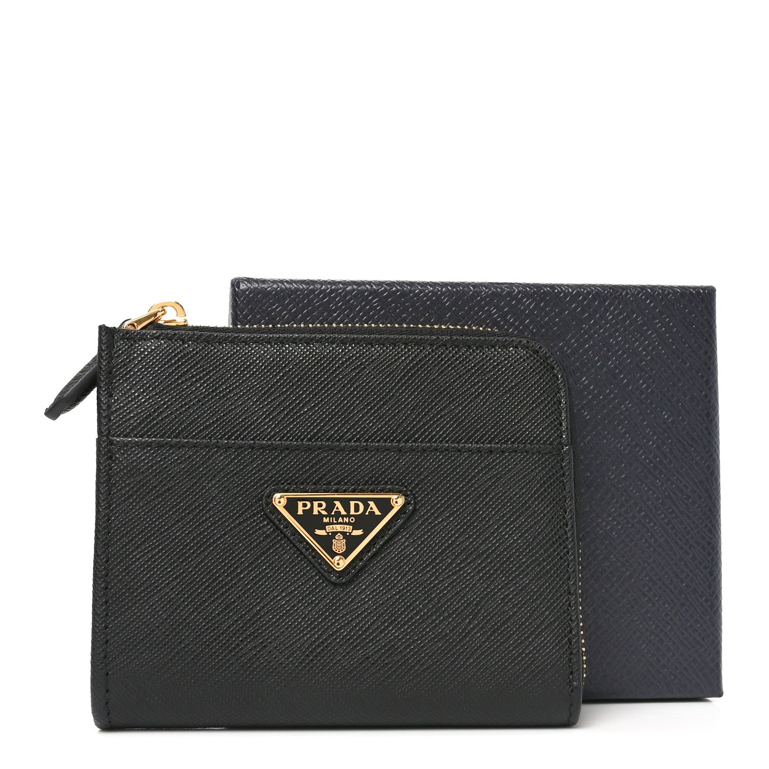 Prada Saffiano Small Triangle Wallet Black 7 of 7