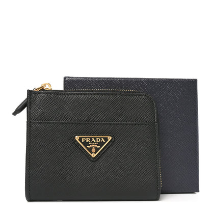 Prada Saffiano Small Triangle Wallet Black 7 of 7