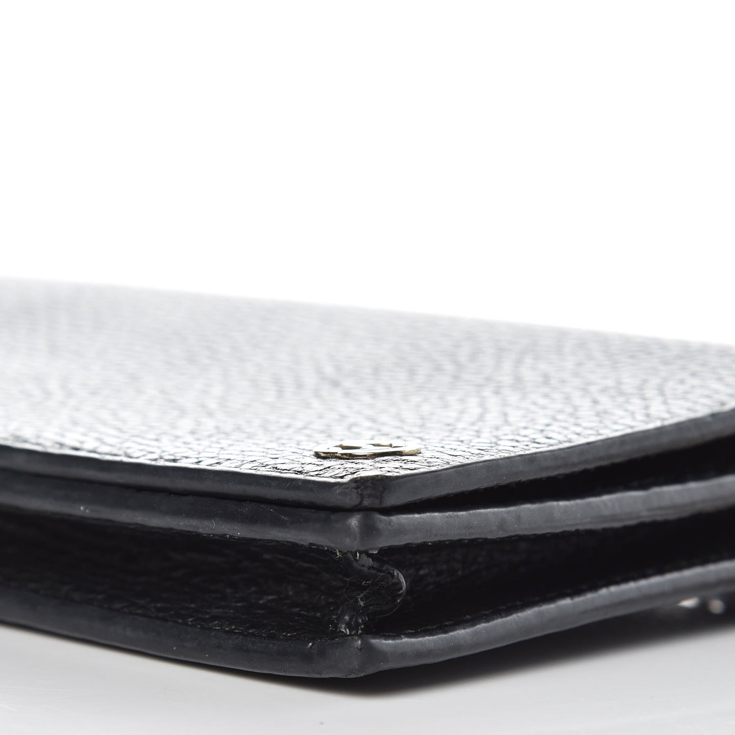 Dollar Calfskin Medium Betty Chain Wallet Black