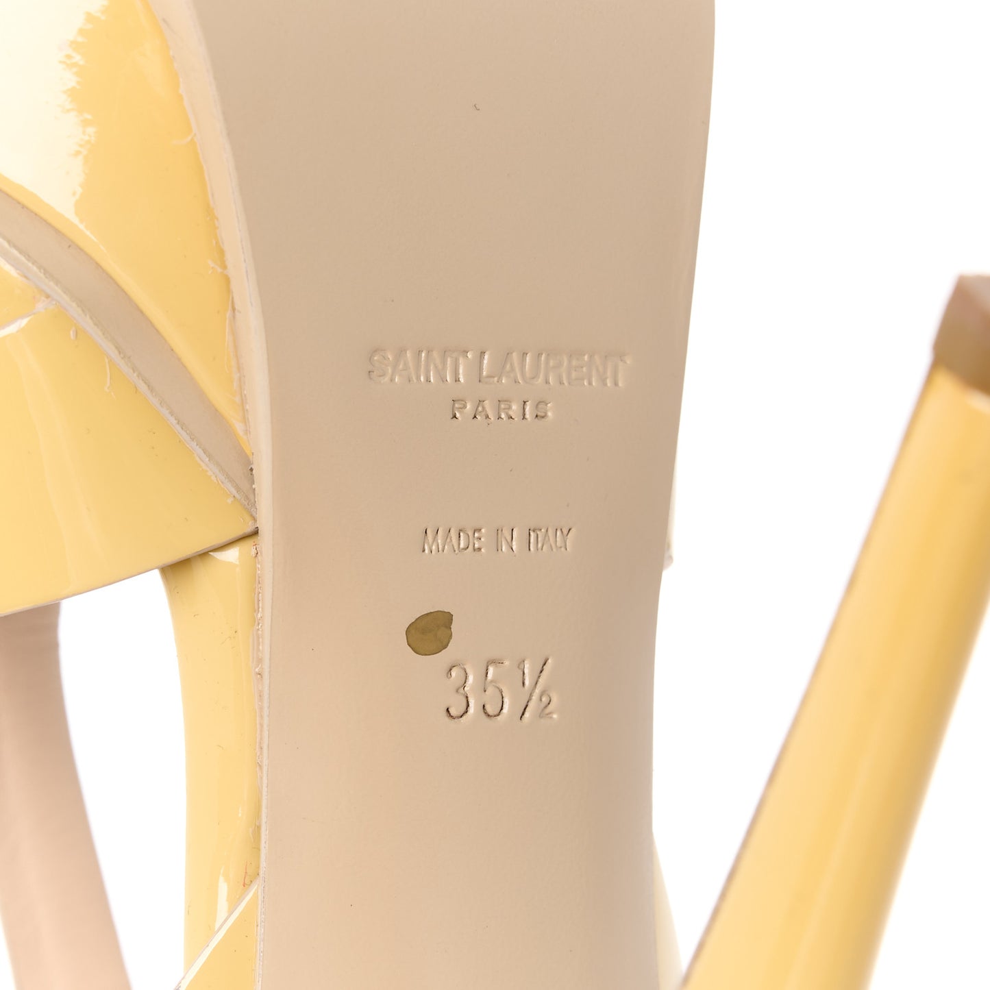 Patent Tribute 105 Platform Sandals 35.5 Nude Powder