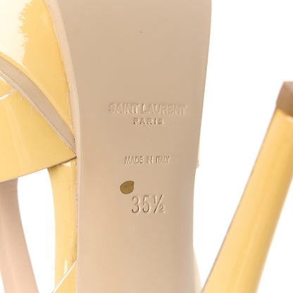 Saint Laurent Patent Tribute 105 Platform Sandals 35.5 Nude Powder 6 of 10