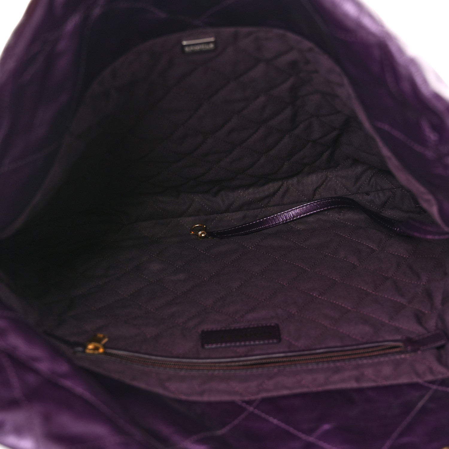Chanel Metallic Calfskin Quilted Small Chanel 22 Purple 6 of 10