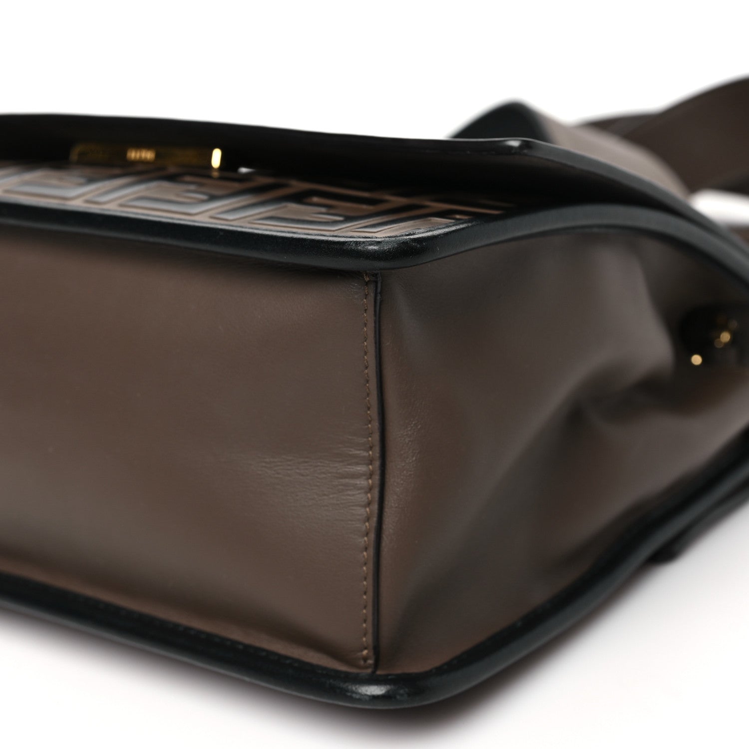 Fendi Vitello Century F is Fendi Bi-Color FF 1974 Embossed Kan I Shoulder Bag Maya Black 10 of 10