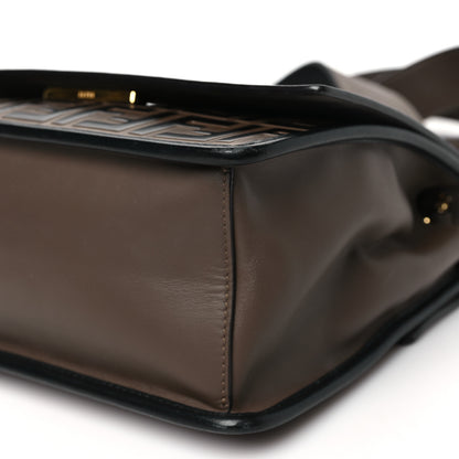 Fendi Vitello Century F is Fendi Bi-Color FF 1974 Embossed Kan I Shoulder Bag Maya Black 10 of 10