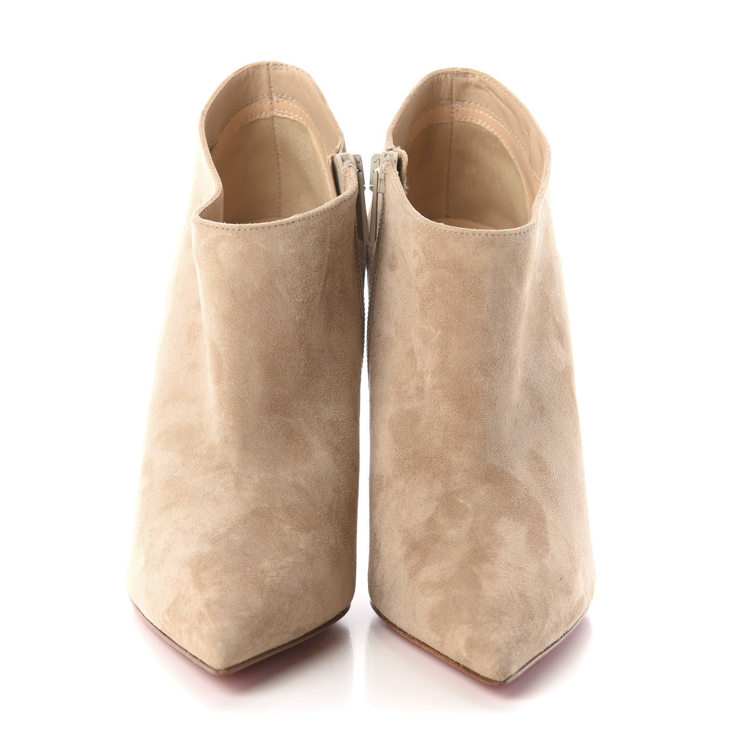 Christian Louboutin Veau Velours Gorgona 100 Ankle Boots 36 Beige 2 of 7