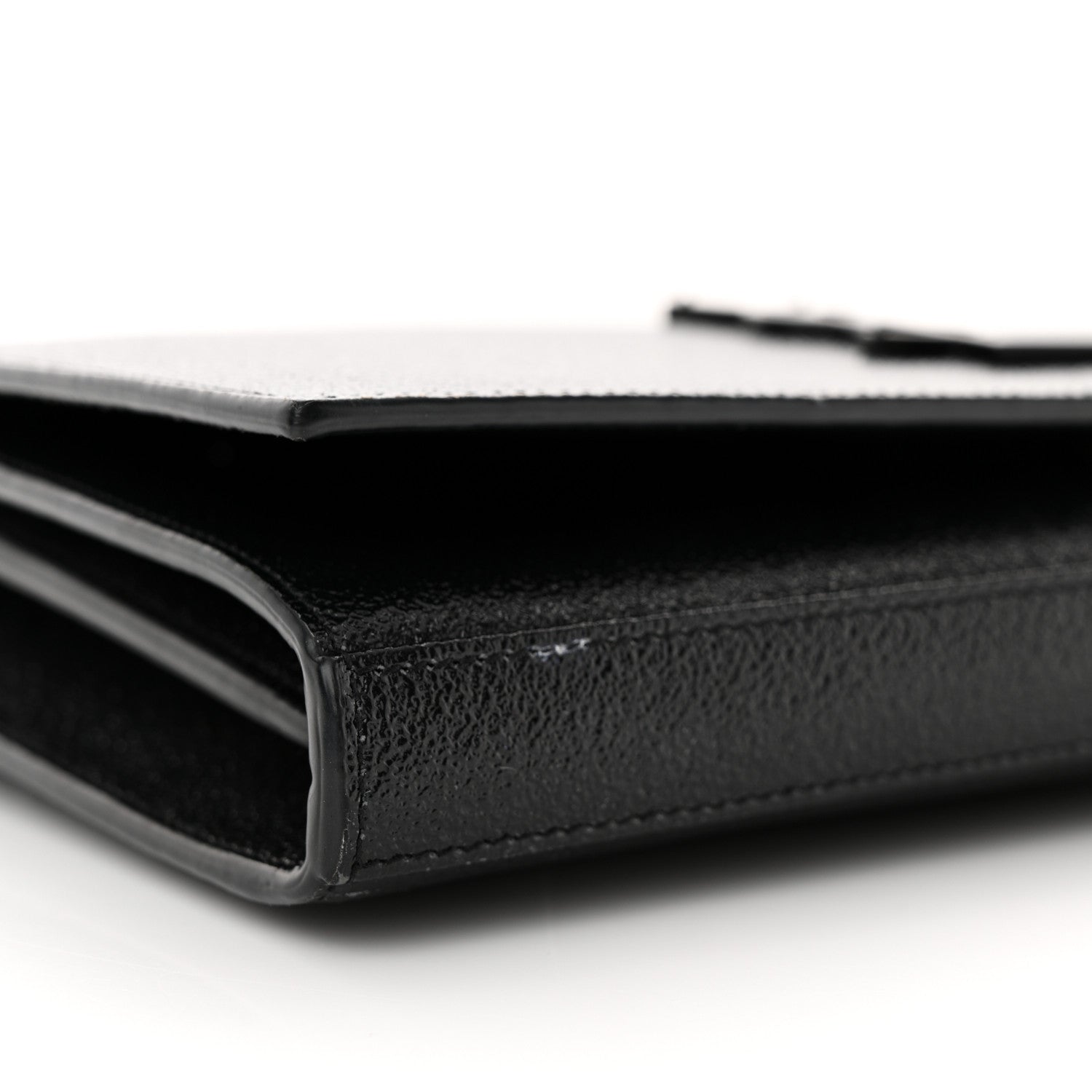Saint Laurent Grain De Poudre Monogram Chain Wallet Black 9 of 13