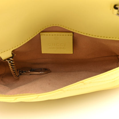 Gucci Calfskin Matelasse Super Mini GG Marmont Shoulder Bag Banana 5 of 10