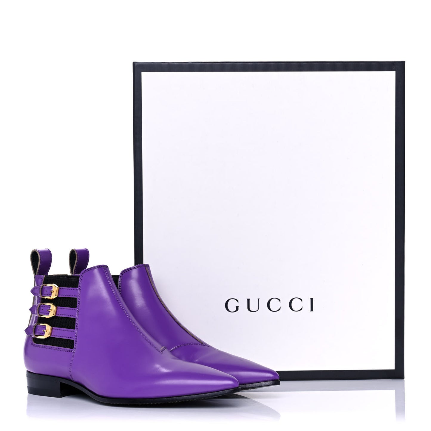 Cordovan Lux Ankle Boots 37 Shine Purple Black