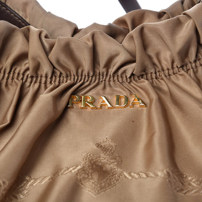 Prada Tessuto Nylon Jacquard Logo Tote Cammello 14 of 14