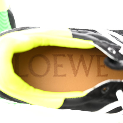Loewe Suede Nylon Womens Flow Runner Sneakers 41 Black Neon Green 8 of 14