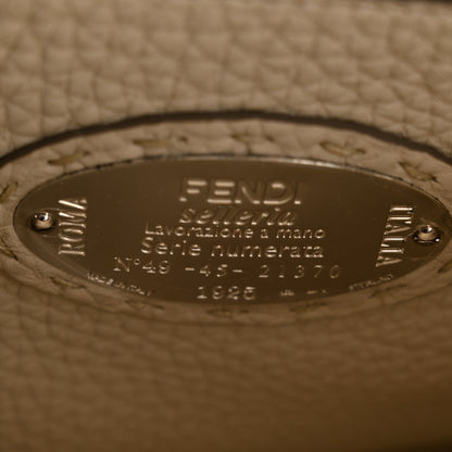 Fendi Cuoio Romano Selleria Bi-Color Medium Peekaboo Iconic Satchel Asfalto Latte 6 of 13