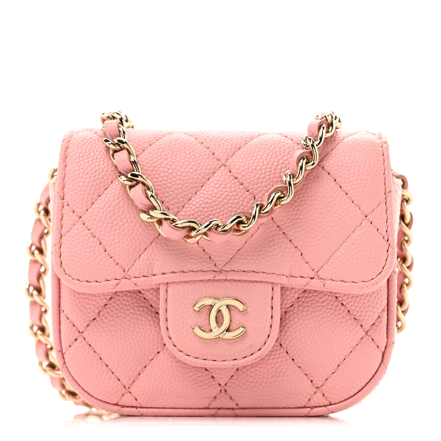 Chanel Caviar Quilted Mini Clutch With Chain Pink 1 of 10