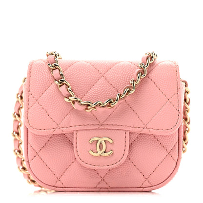 Chanel Caviar Quilted Mini Clutch With Chain Pink 1 of 10