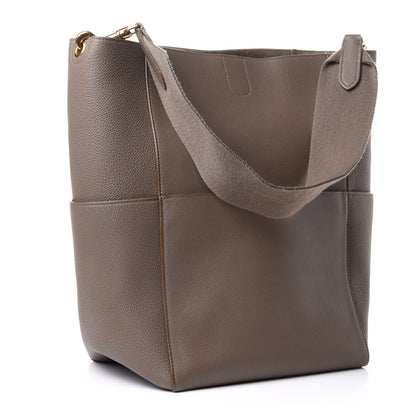 Celine Soft Grained Calfskin Sangle Bucket Bag Taupe 3 of 12