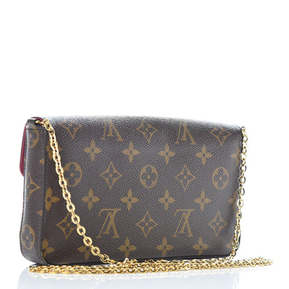 Louis Vuitton Monogram Pochette Felicie Chain Wallet Fuchsia 7 of 12