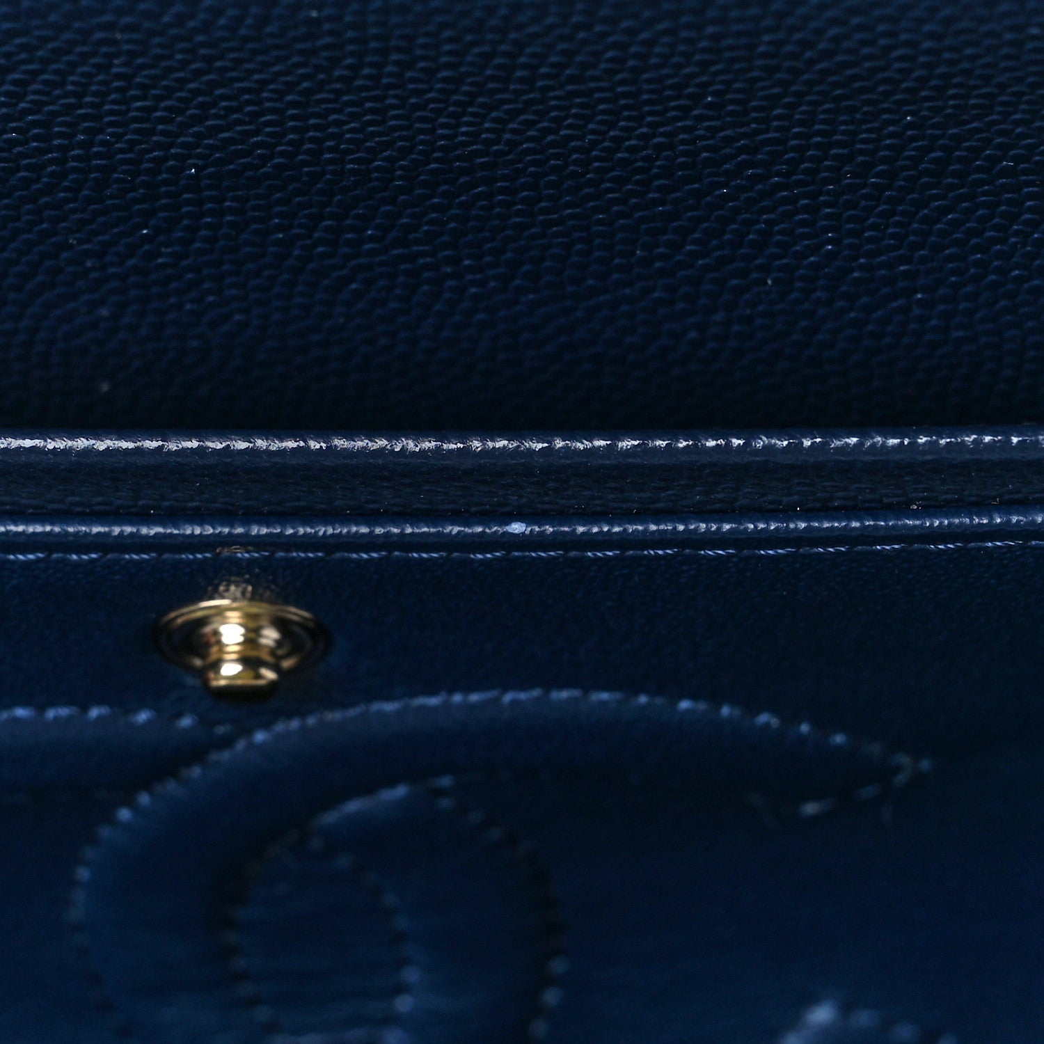 Chanel Caviar Quilted Medium Double Flap Dark Blue 11 of 13