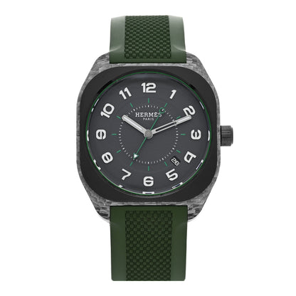 Hermes Glass Fiber Ceramic Rubber 39mm H08 Automatic Watch Vert 1 of 5