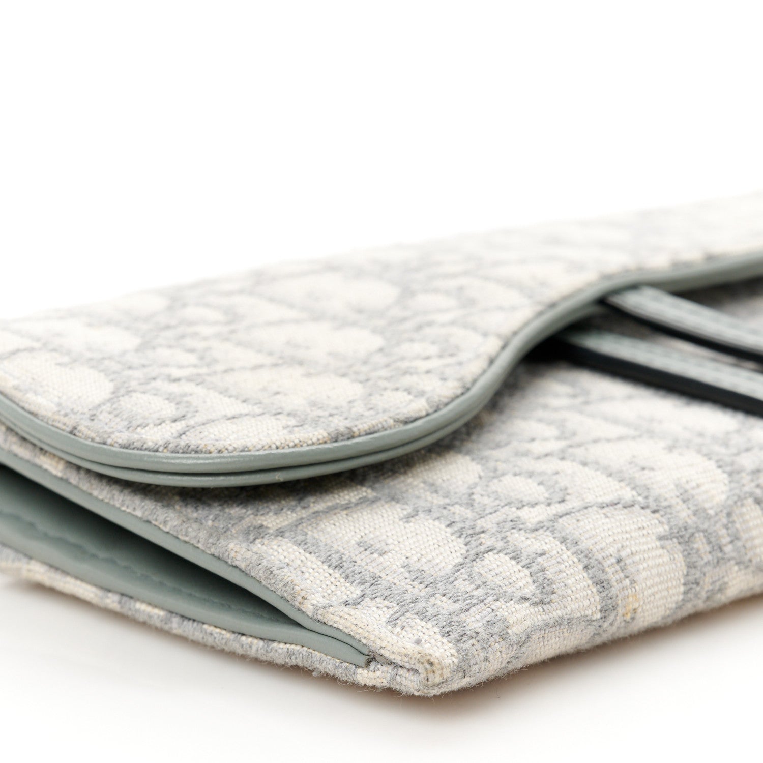 Christian Dior Oblique Saddle Chain Long Wallet Grey 13 of 15