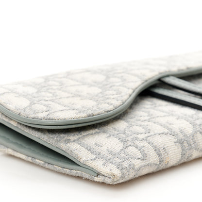 Christian Dior Oblique Saddle Chain Long Wallet Grey 13 of 15