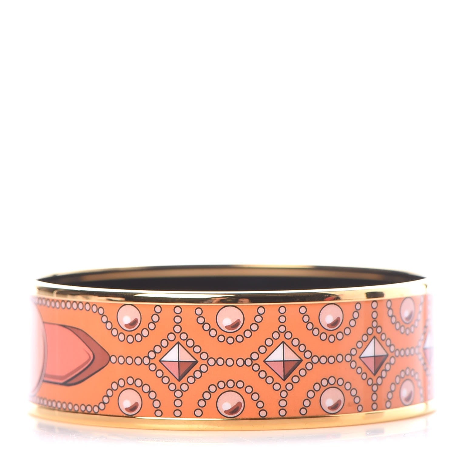 Hermes Enamel Printed Wide Collier de Churns Bracelet 65 1 of 6