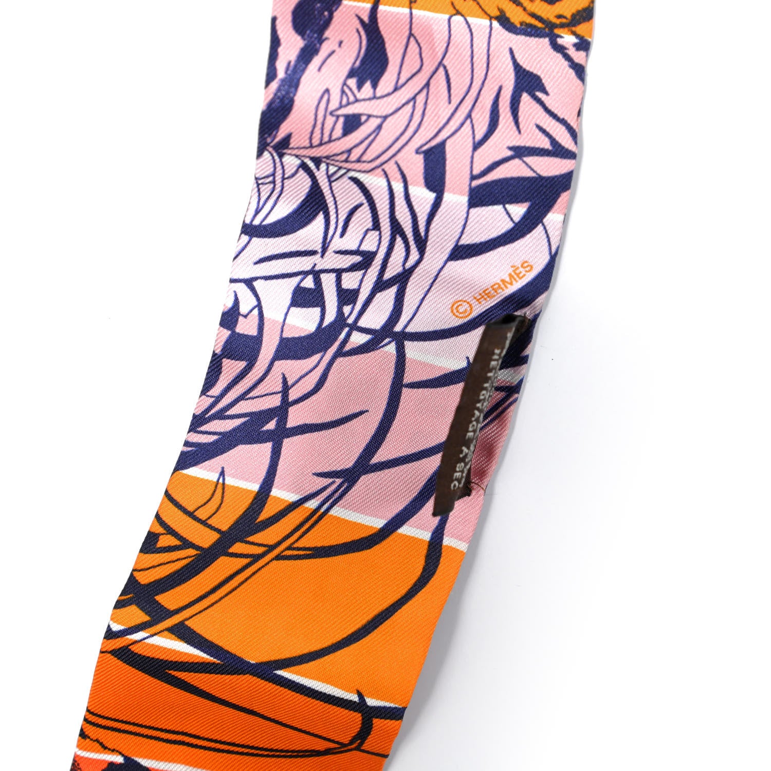 Hermes Silk Jungle Love Rainbow Twilly Orange Encre Vieux Rose 3 of 5