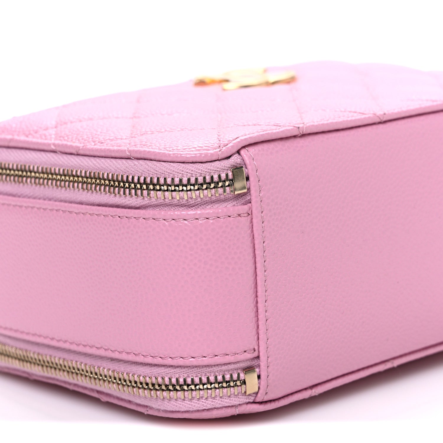 Chanel Caviar Quilted Pick Me Up Small Vanity Case Dark Pink 9 of 10