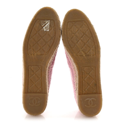 Chanel Tweed Patent CC Espadrilles 39 Pink Black 6 of 10
