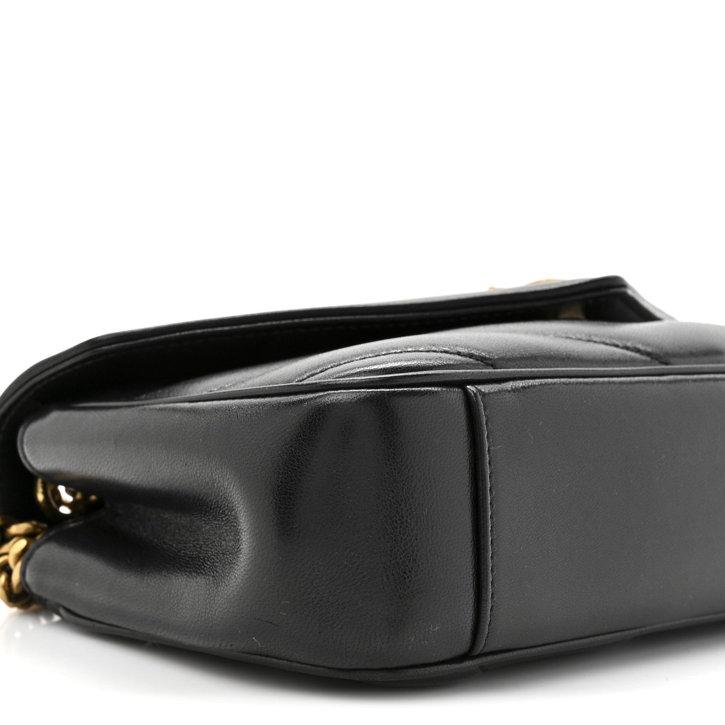 Lambskin Chevron Quilted Small Loulou Black