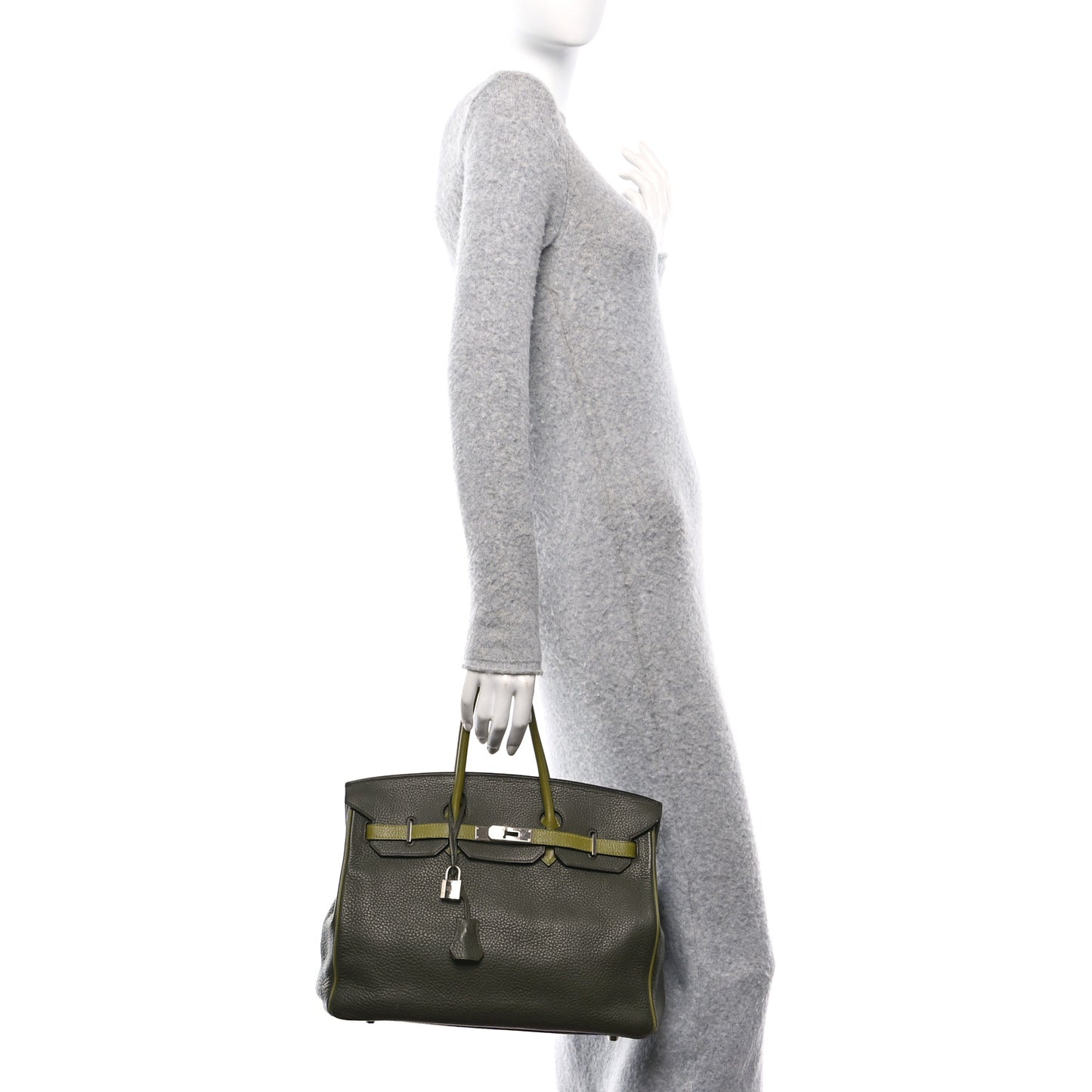 Taurillon Clemence Horseshoe Birkin 35 Vert Veronese Vert Anis