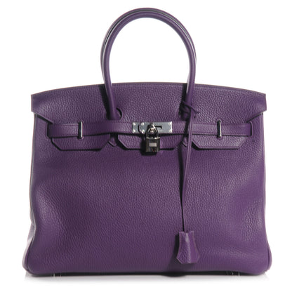 Hermes Taurillon Clemence Birkin 35 Ultraviolet 1 of 10