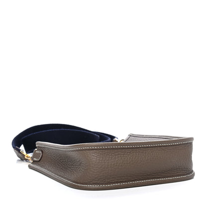 Hermes Taurillon Clemence Amazone Evelyne TPM Etoupe Bleu Indigo 3 of 4