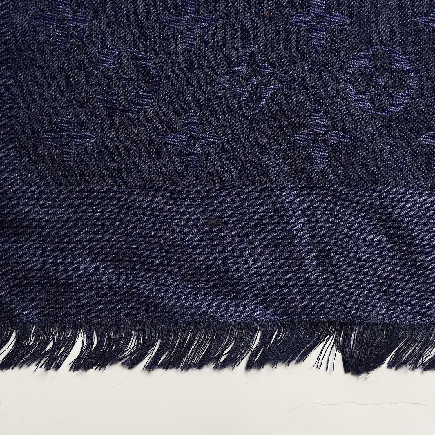 Louis Vuitton Silk Wool Monogram Shawl Night Blue 3 of 6
