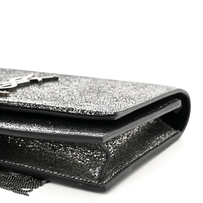 Saint Laurent Metallic Calfskin Classic Monogram Kate Tassel Chain Wallet Gun Metal 10 of 10