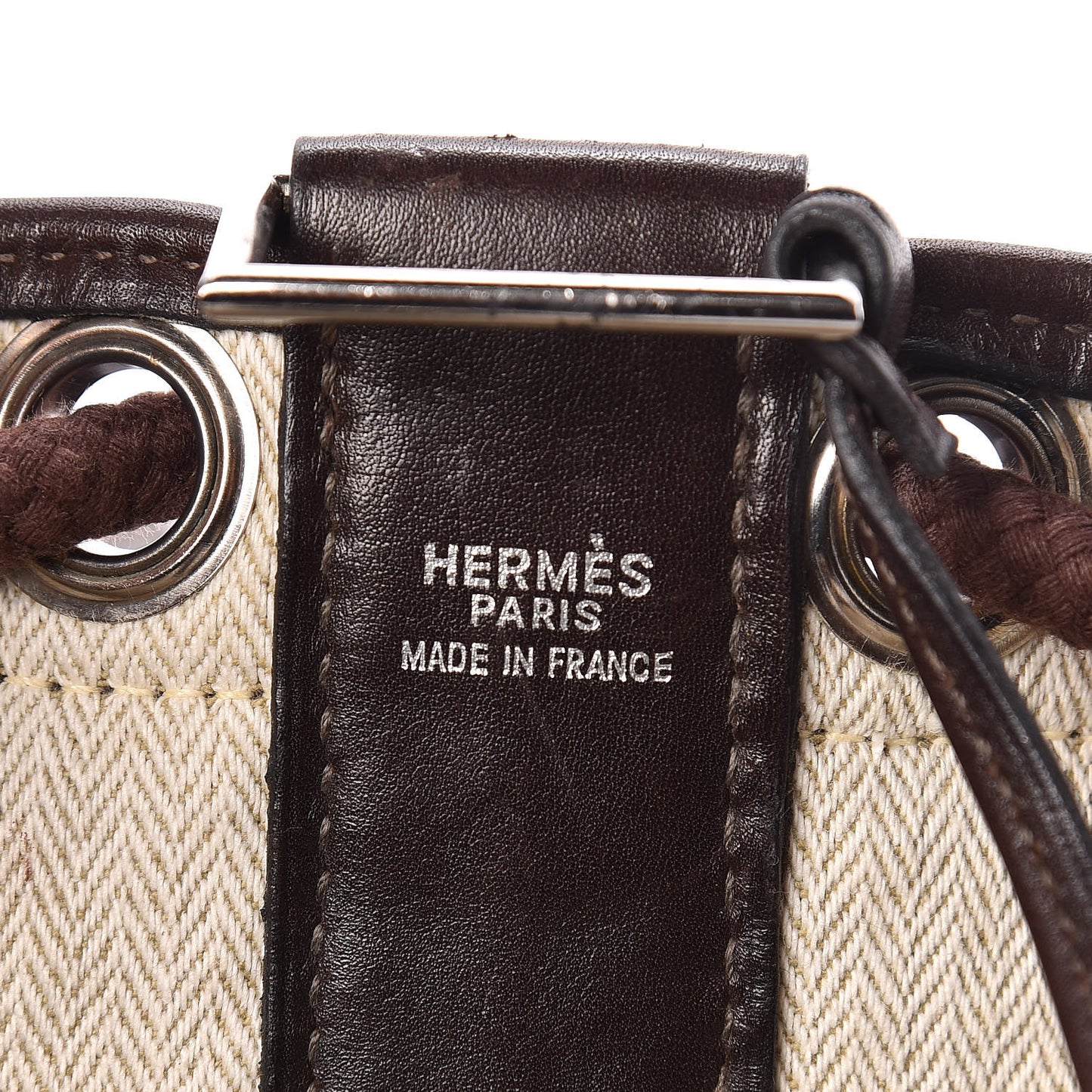 Canvas Knit Drawstring Bag Brown