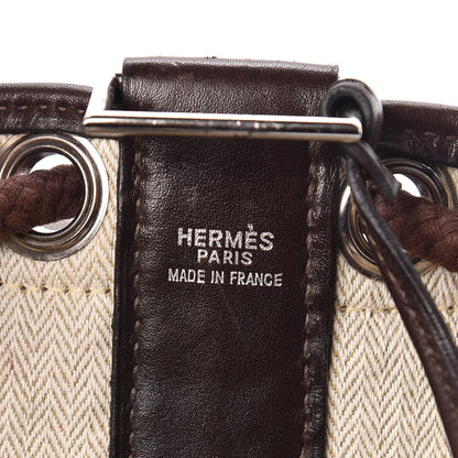 Hermes Canvas Knit Drawstring Bag Brown 8 of 11