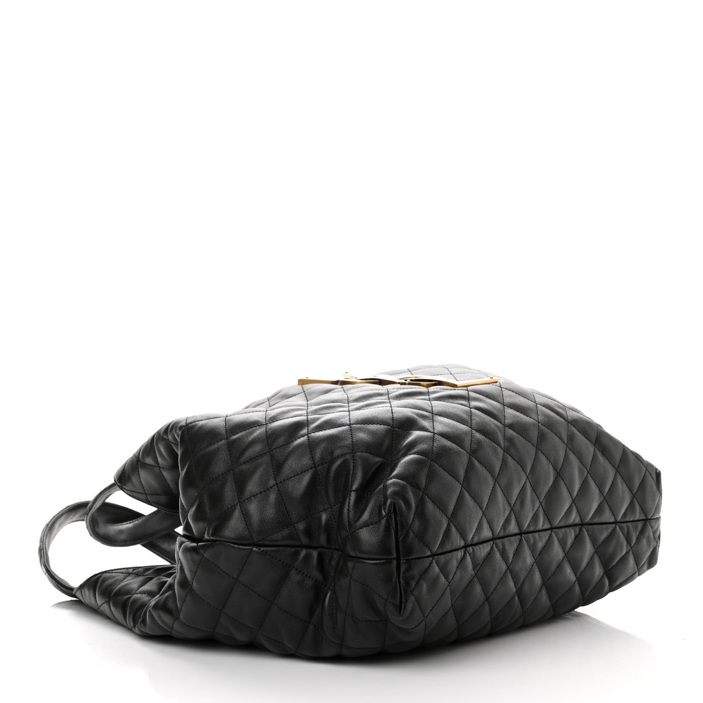 Lambskin Quilted Maxi Icare Shopping Tote Black